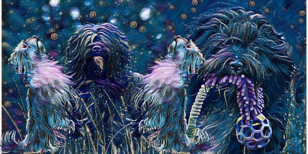 Windlicht Tibet Terrier - Winternacht