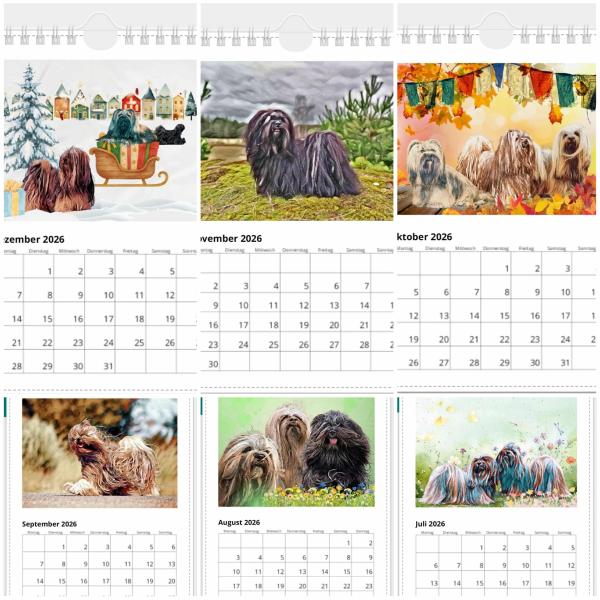 Lhasa Apso Art Kalender 2026 – A5 Hochformat